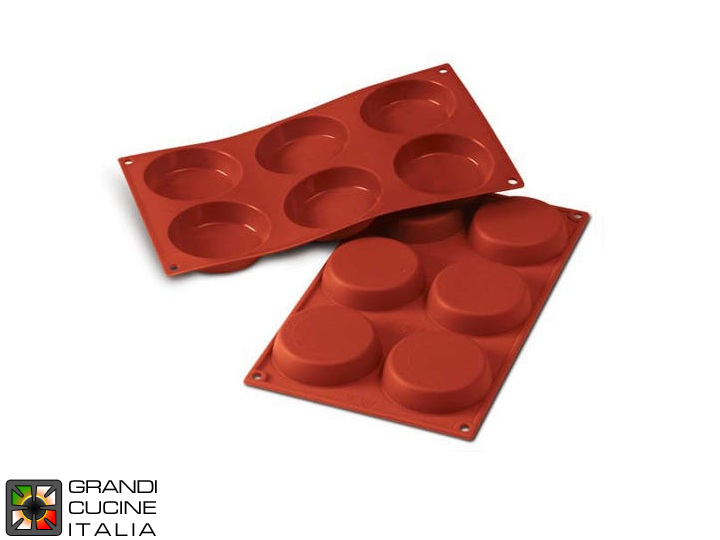  Food-safe Silicone mold for N°6 Flan Ø80 h 18 mm  - SF047