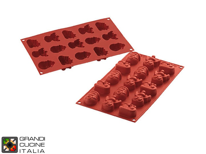  Stampo in silicone alimentare per N°15 "Magic Christmas" 50x34 h21 mm - SF166