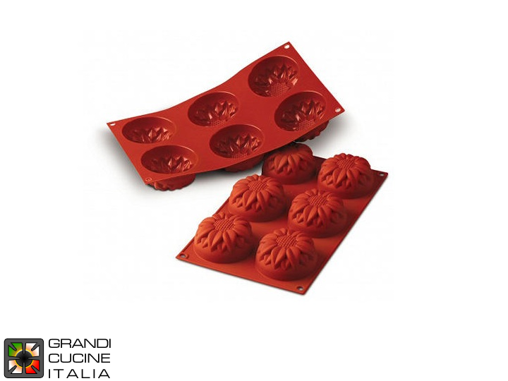  Food-safe Silicone mold for N°6 Sunflower Ø76x40h mm - SF076