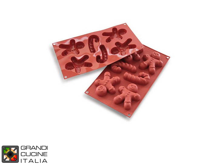  Food-safe Silicone mold for Gingerbread Man 94,5x78x21h mm - SF106