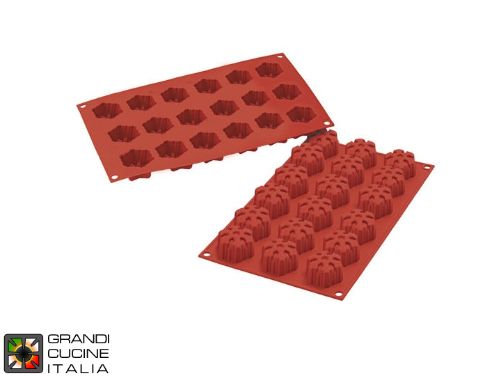  Food-safe Silicone mold for N°18 Snowflakes Ø40  22h mm - SF183