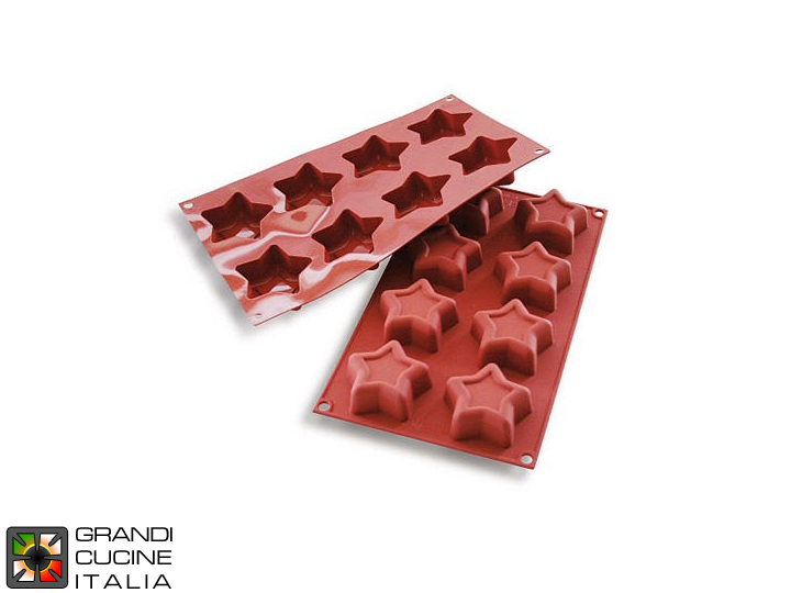  Stampo in silicone alimentare per N°8 Stelle Ø70  25h mm - SF107
