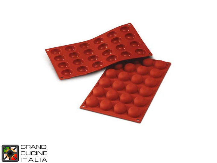  Food-safe Silicone mold for N°24 Pomponettes Ø34x16h mm - SF009