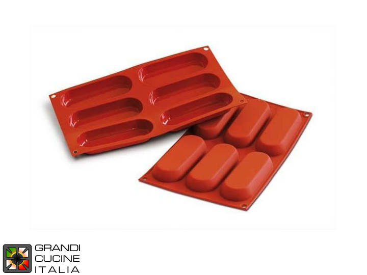  Food-safe Silicone mold for N°6 Savoiardo 127,5x47x17h mm - SF103