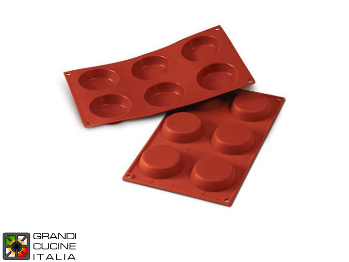  Food-safe Silicone mold for N°6 Flan Ø70 h 17 mm - SF046