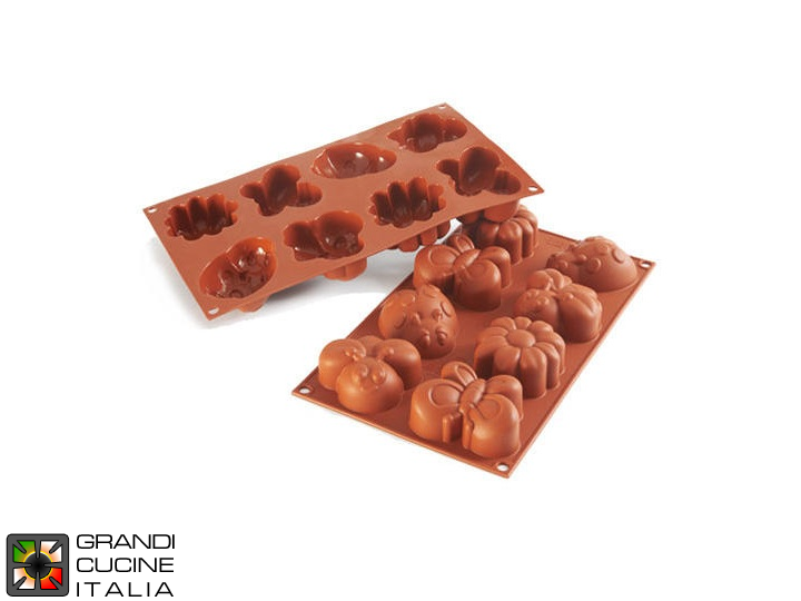  Food-safe Silicone mold for N°8 Springlife Shapes 77,5x57,5x32h mm - SF117