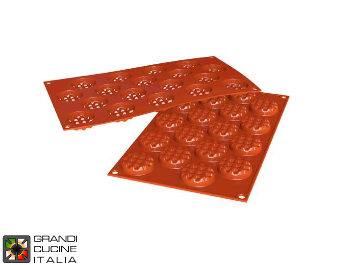  Food-safe Silicone mold for N°15 Mini Waffle Ø40 h12 mm - SF143