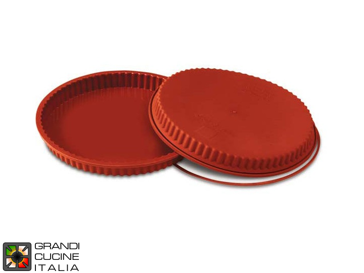  Food-safe Silicone round baking tin for flan Ø240x30h mm - SFT424