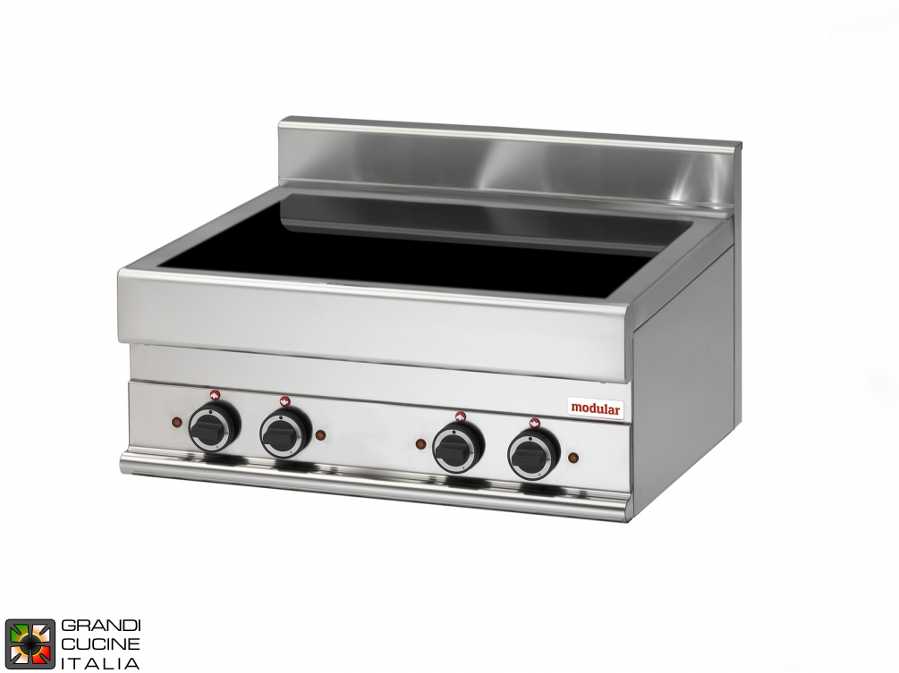  Electric ceramic-glass boiling top - 4 cooking zones