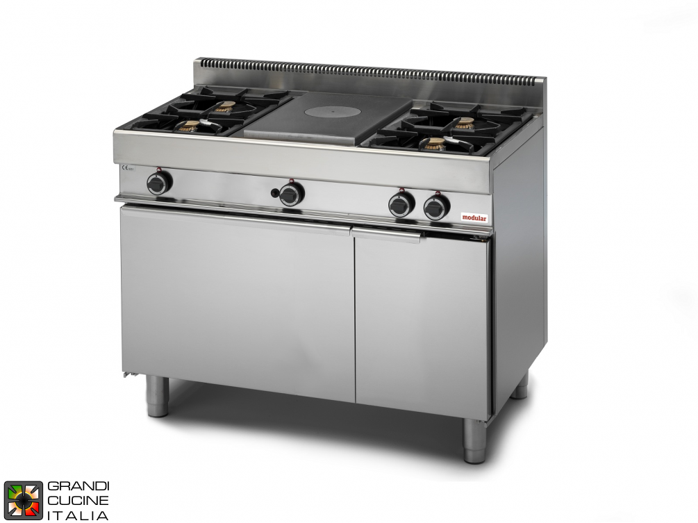  Gas solid top - 4 burners  - gas oven