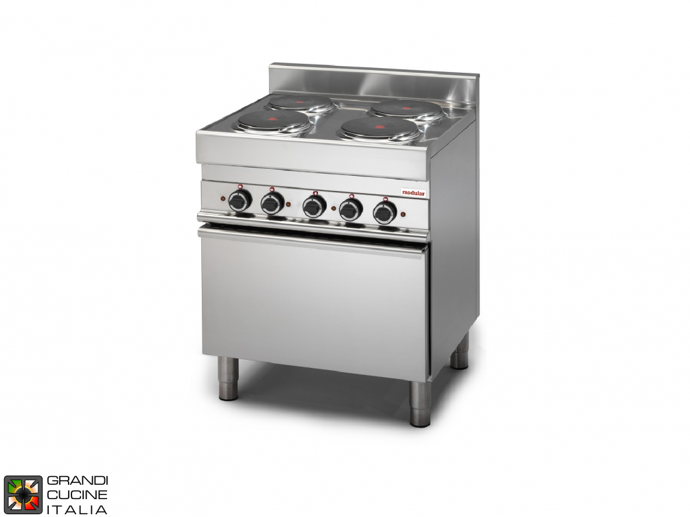  Electric range, 4 plates, electric convection oven