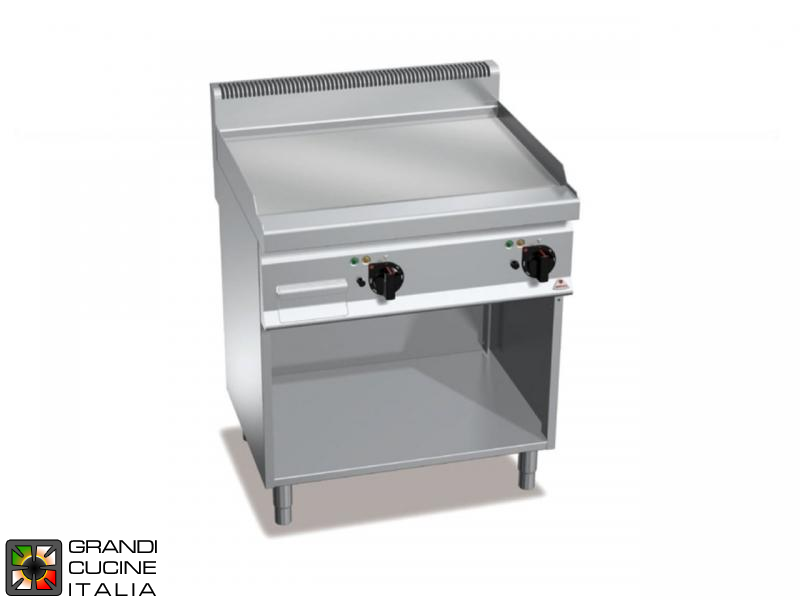  Electric FryTop - 2 Zones - Open Cabinet - Smooth Plate