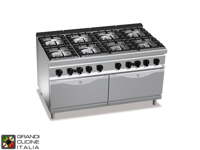  Gas Stove - 8 Burners - Static Double Gas Oven GN 2/1