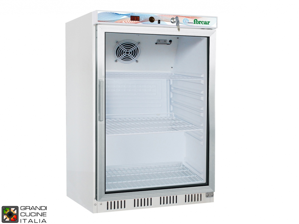  Refrigerator - 120 Liters - Temperature  +2 / +8 °C - Single Door - Static Refrigeration - Glass Door