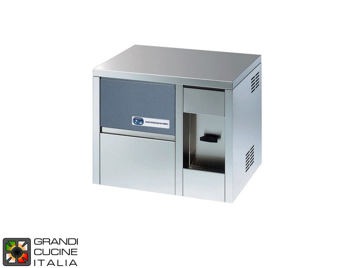  Produttore di Ghiaccio con dispenser di acqua - Cubetto compatto 14 g - Produzione giornaliera 22 kg - Condensazione ad Acqua