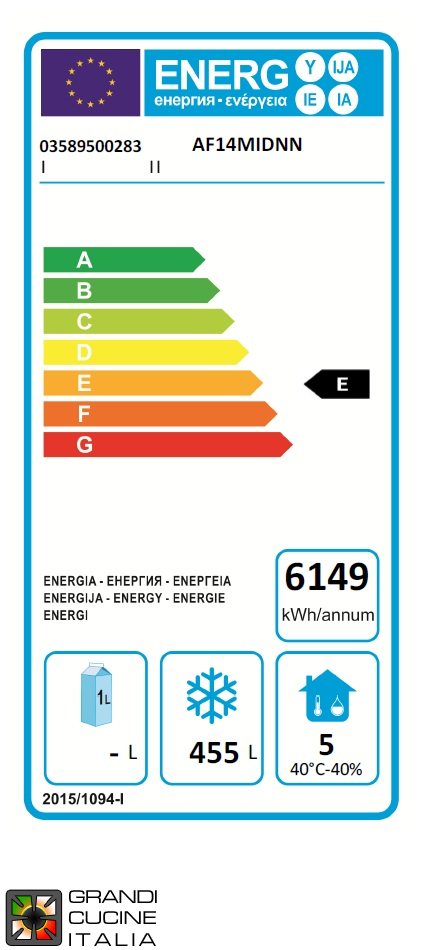  Armadio Frigorifero Doppia Temperatura - 1380 Litri - Temperatura -18 / -22 °C - Due Porte - Refrigerazione Ventilata