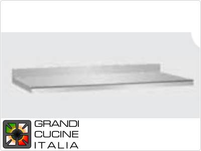  GN - Piano in acciaio Inox con alzatina, per Tavoli BT 3 porte