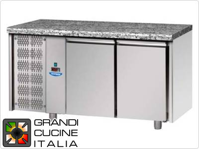  Refrigerated counters - GN 1/1 - Temperature 0°C / +10°C - Two doors - Engine compartment on the left - Stone Worktop  - Ventilated cooling
