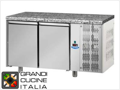  Refrigerated counters - GN 1/1 - Temperature 0°C / +10°C - Two doors - Engine compartment on the right - Stone Worktop  - Ventilated cooling