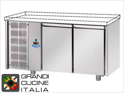  Refrigerated counters - GN 1/1 - Temperature 0°C / +10°C - Two doors - Engine compartment on the left - Without worktop  - Ventilated cooling