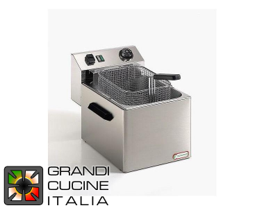  Stainless steel electric fryer - Basin 7 liters - Including basket - 230V
