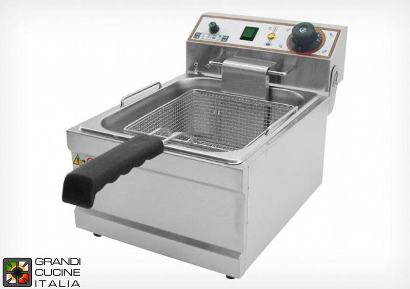  Stainless steel electric fryer - Capacity 6 liters - Extractable basin