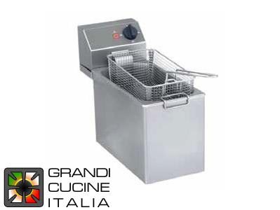  Stainless steel electric fryer - Extractable basin 8 liters - Adjustable temperature 0 ° -190 ° C - Including basket