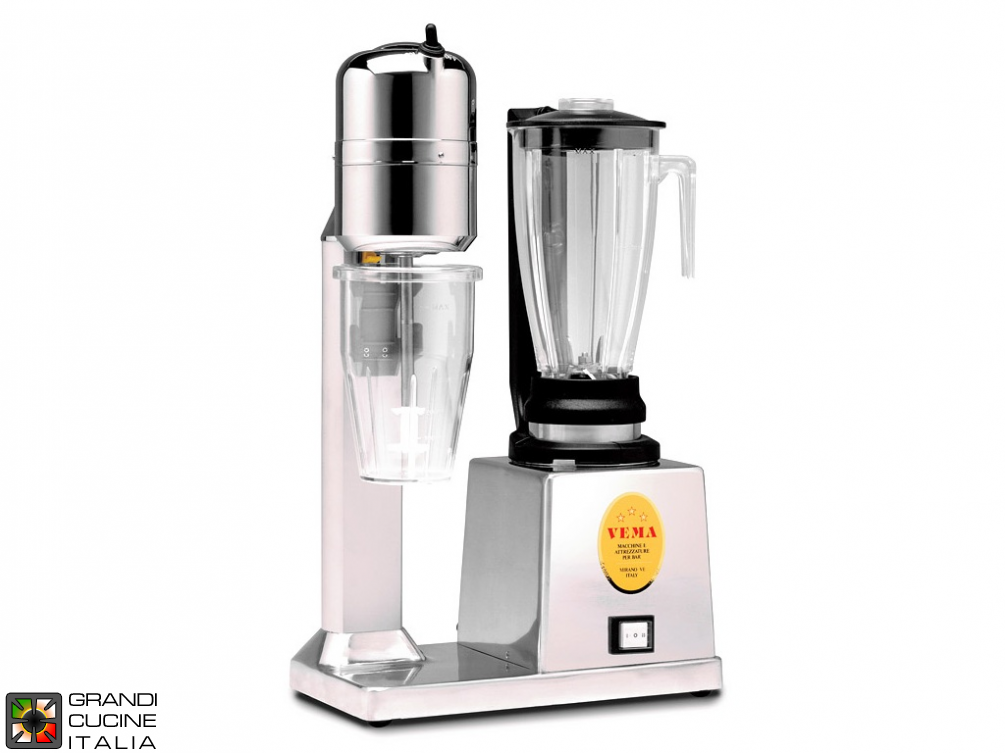  Mixer Blender and blender for milkshake - Capacity 1,2 + 0,8 liters - Transparent jug - Mixer Blender 2 speed