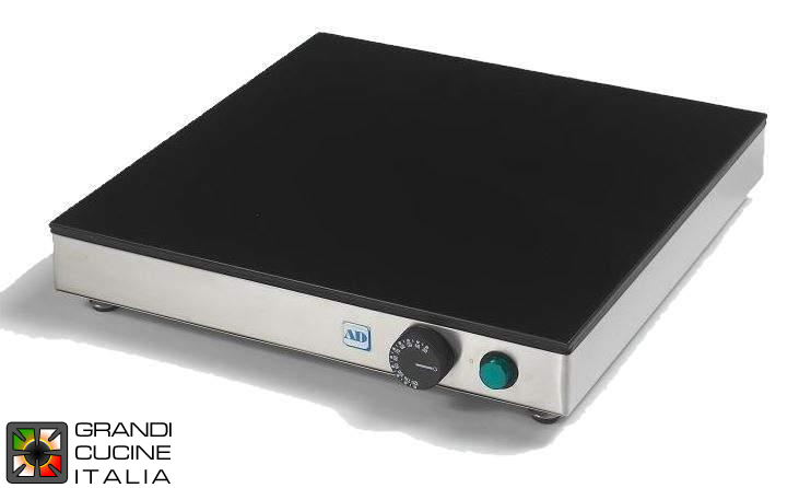  Hot plate in tempered glass with thermostatic control - Cm 42x42x6