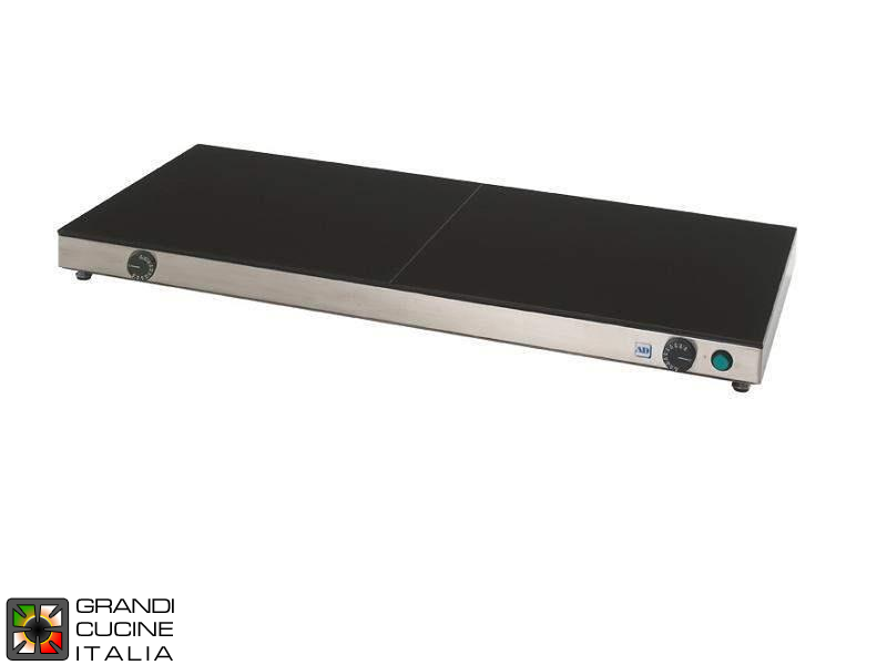  Hot plate with two ceramic glasses and two termostatic controls - 100x50x6 cm
