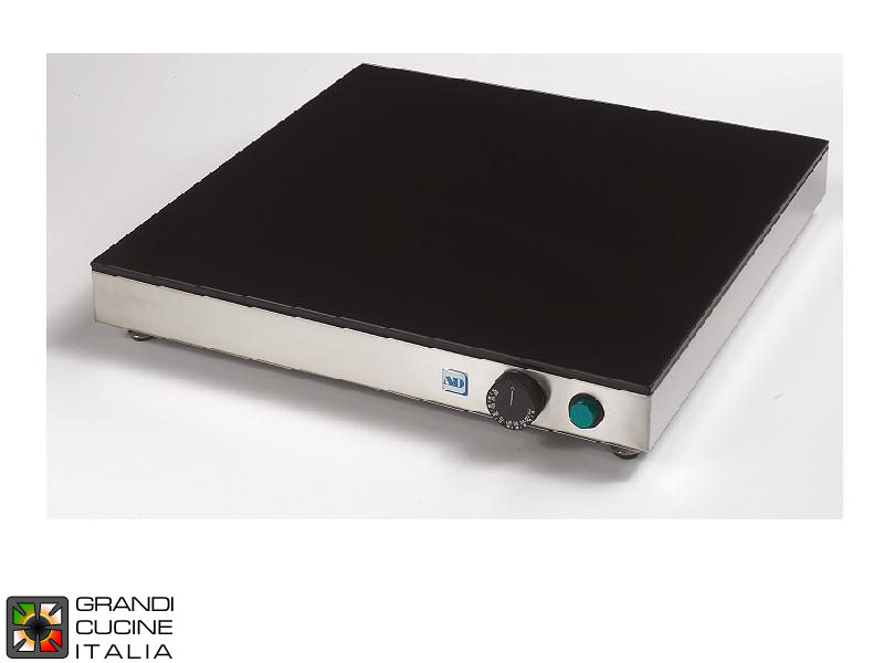 Hot plate in tempered glass with thermostatic control - Cm 50x50x6