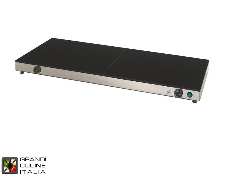  Hot plate with tempered glasses and 2thermostatic zones - Cm 100x50x6