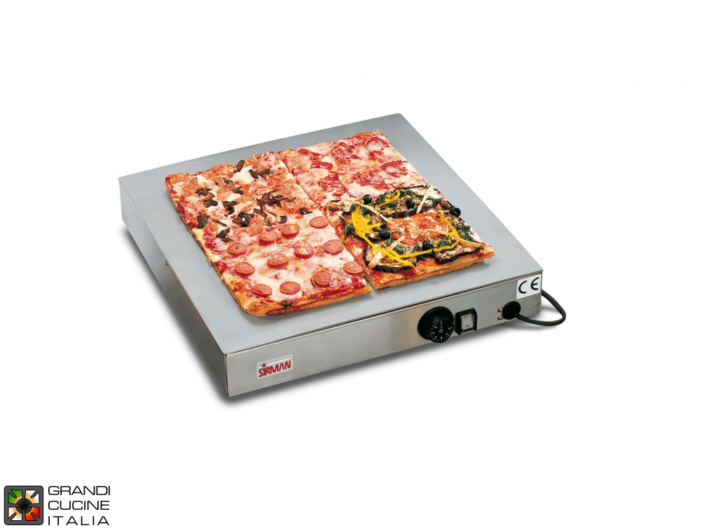  Plaque chauffante en acier inoxydable pour pizza - mm 500 x 500 - 430W