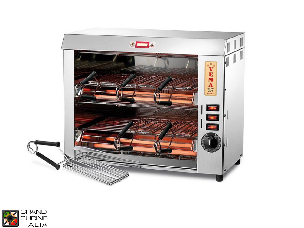  Double Toaster with 6 tongs with quartz infrared heating elements