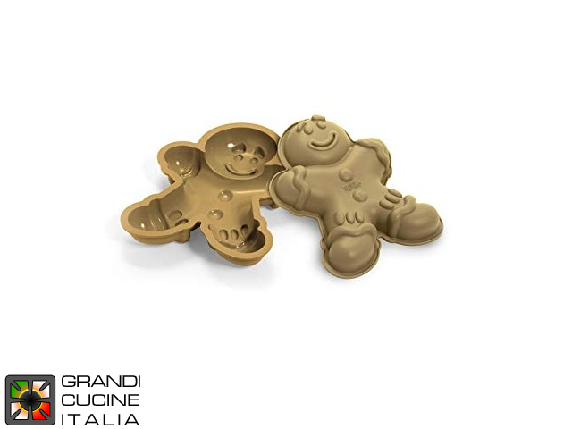  Food-safe Silicone baking tin "Mr. Ginger" 255x195x42h mm - SFT325