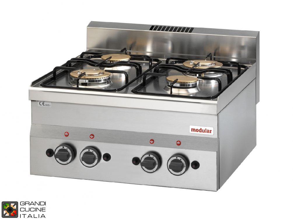 4 Max powered gas burners boiling unit