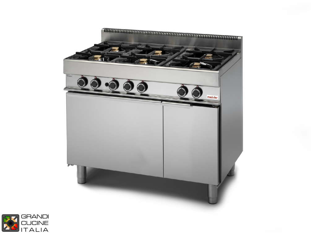  Gas range - 6 burners, gas oven - neutral cabinet