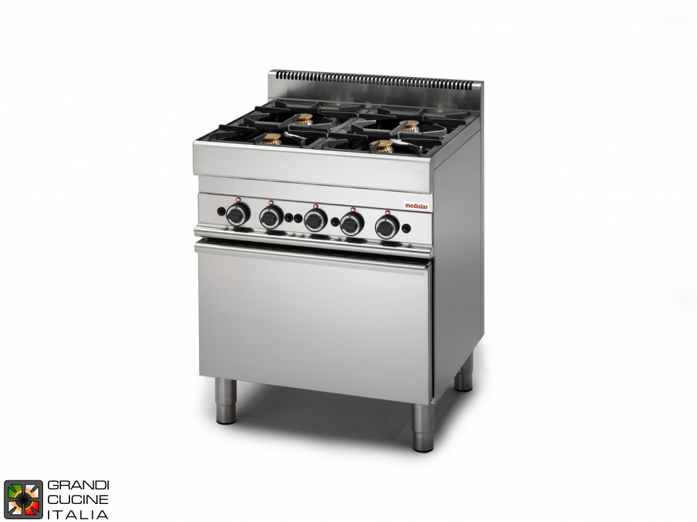  Gas range - 4 burners - electric convection oven