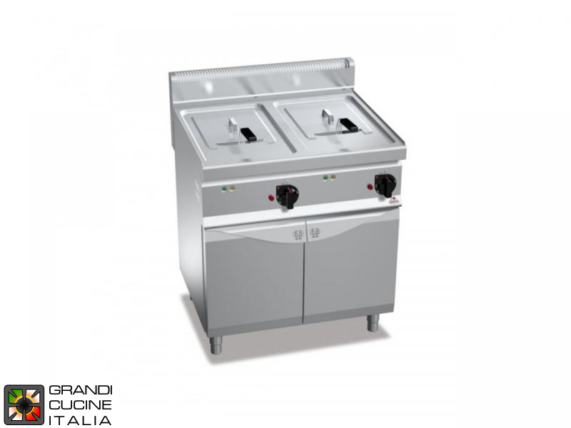  Electric Fryer - 2 Tanks - Open Cabinet - Direct Heating - Capacity 18+18 Liters - High Power 18+18KW