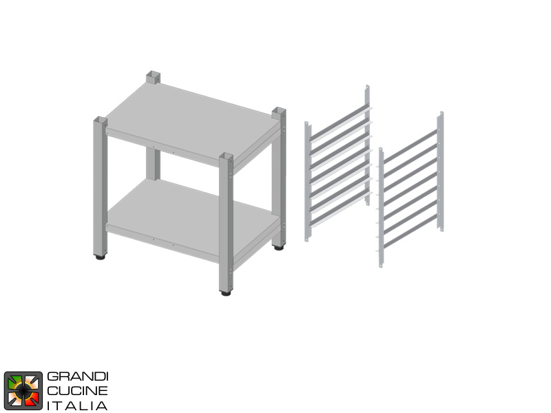  High Open Stand with Tray Holder Kit - N° 7 x GN 1/1 Capacity