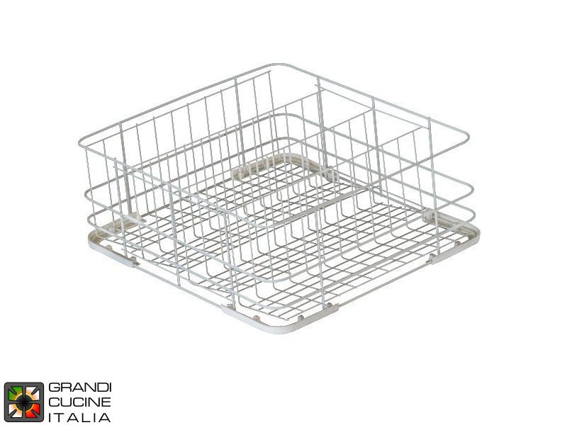  Inclined basket for wine glasses 4 compartments - Dim. mm 400x400x180