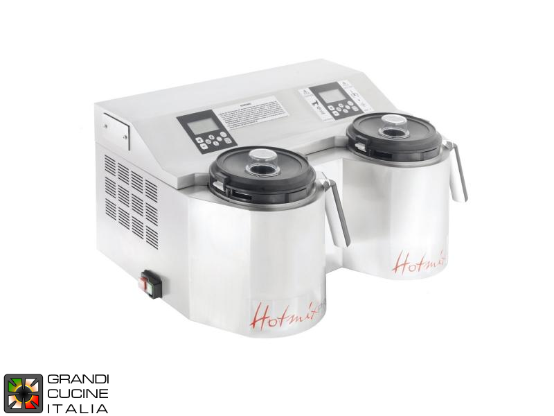  Cutter avec système de cuisson et de réfrigération - Double bol - Capacité 2+2 Lt - Vitesse de rotation max 12.500 Rpm Côté cuisson / 8.000 Rpm Côté refroidissement