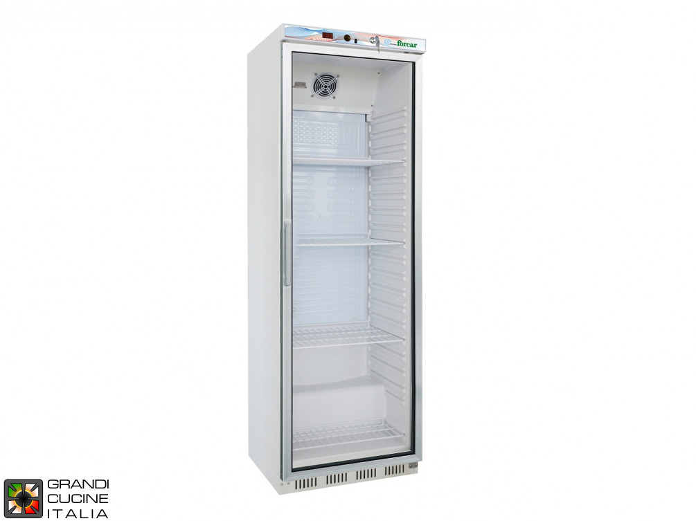  Réfrigérateur - 350 Litres - Température  +2 / +8 °C - Porte Unique - Réfrigération Statique - Porte en Verre