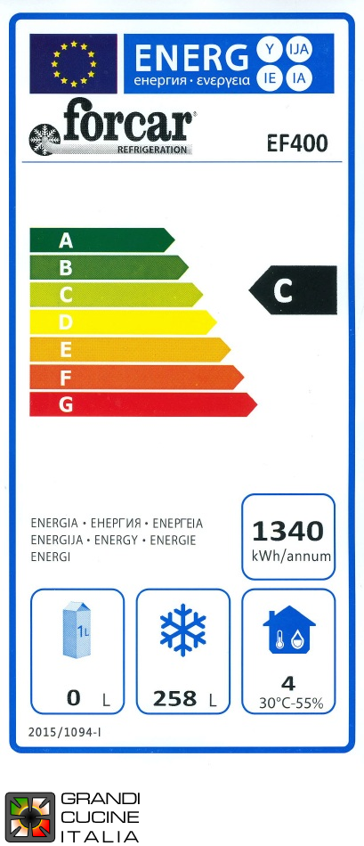  Congélateur - 340 Litres - Température  -18 / -22 °C - Porte Unique - Réfrigération Statique