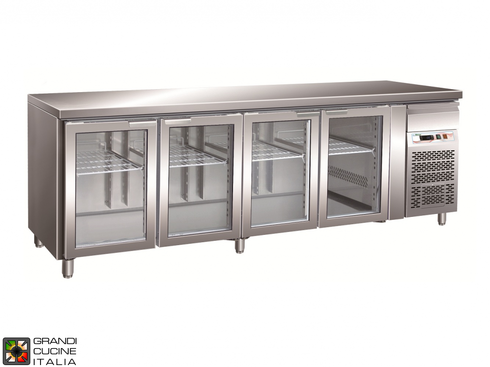  Comptoir réfrigéré GN1/1 avec ventilation refrigeration - porte vitrée - gamme -2 / + 8