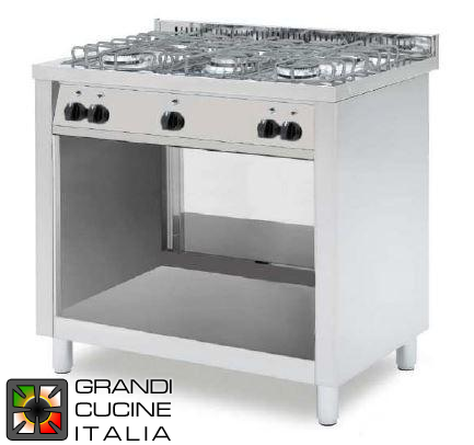  5 burner gas cooker on neutral cabinet