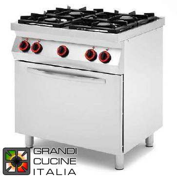  Cucina a gas 4 fuochi con forno elettrico ventilato GN1/1