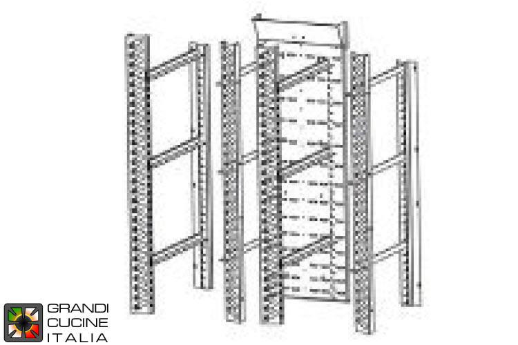  1400 cabinet 4P kit for n. 5 EN 400x600 grills with ducting (grills excluded)