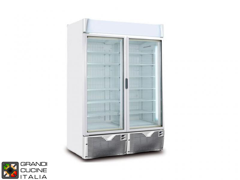  Armoire Congélateur - 1047 Litres - Refrigeration Ventilée - Température -15 / -25 °C - Double Porte - Porte en Verre
