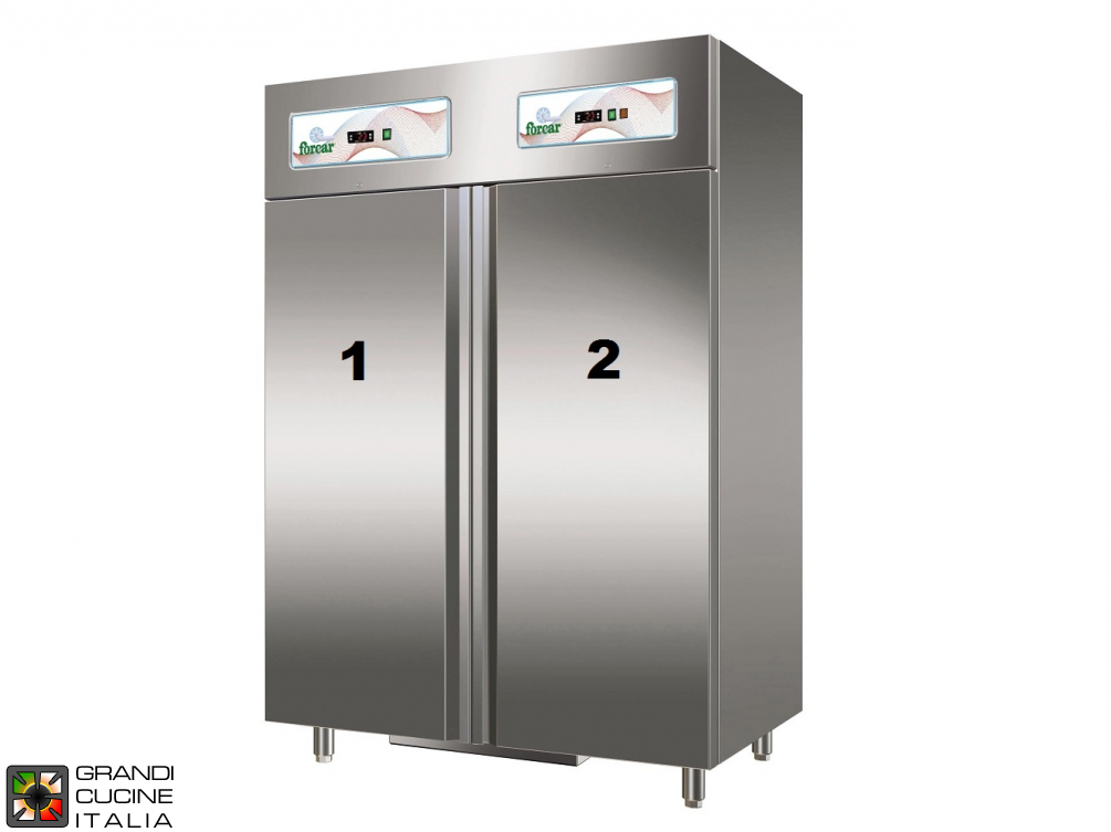  Armoire Réfrigérée Double Température - 1100 Litres - Température  +2 / +8 °C - Température  -18 / -22 °C - Deux Portes - Réfrigération Statique
